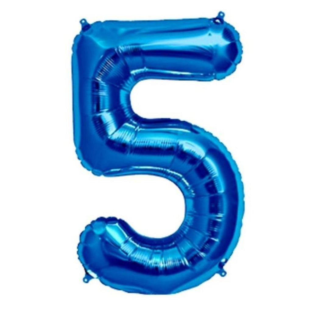 1 Metre High Blue Number Balloons Lively & Co Number 5