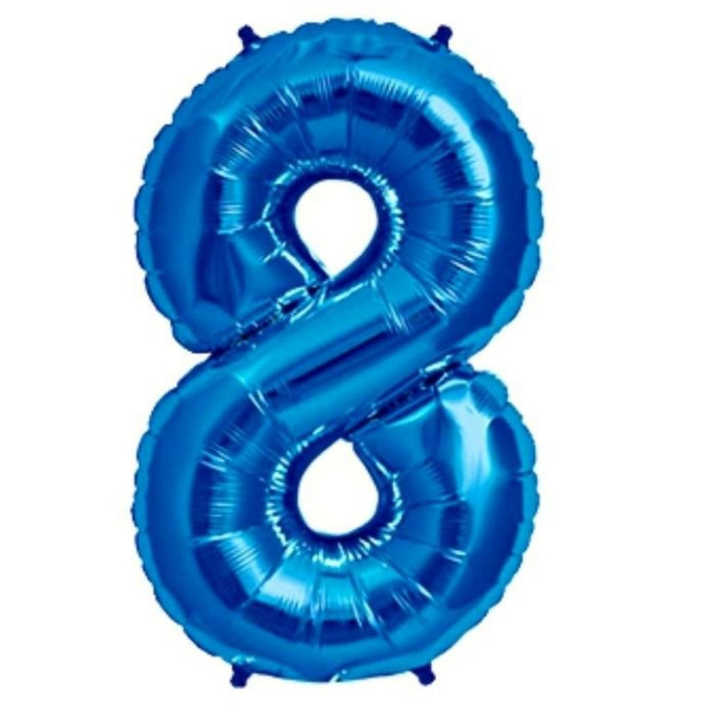 1 Metre High Blue Number Balloons Lively & Co Number 8