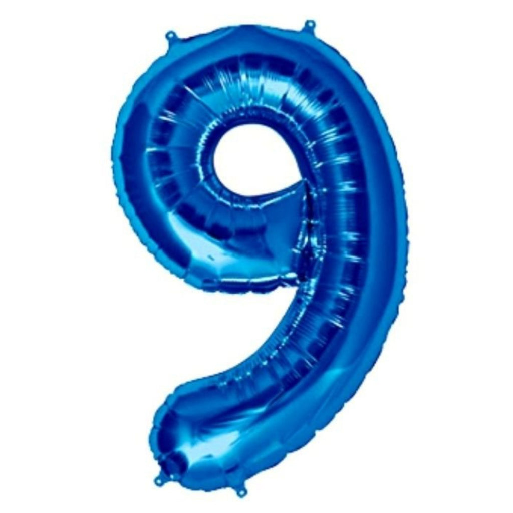 1 Metre High Blue Number Balloons Lively & Co Number 9